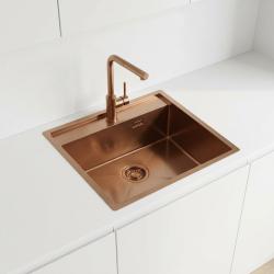 Pure.Sink Luxion Koperen spoelbak 51x50 cm Tapwing met kraangatbank PLX5150T-62